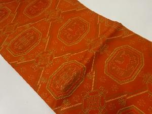 松皮菱に抽象動物模様織出し袋帯